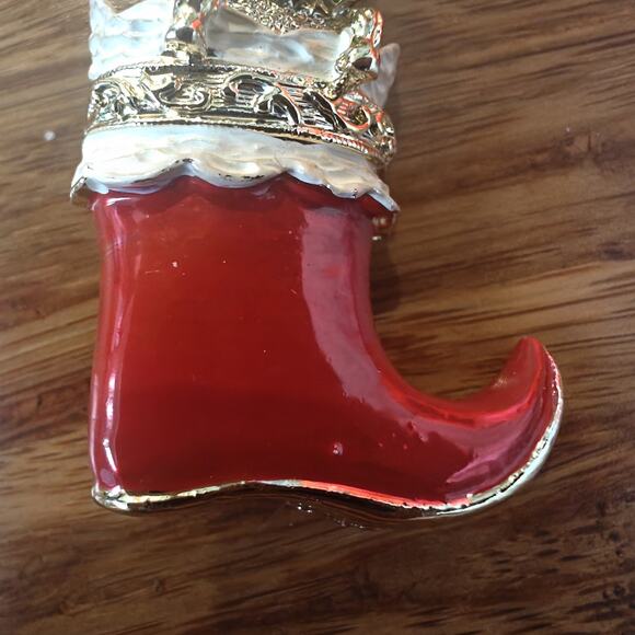 Gerry's Christmas Poodle in Red Stocking Brooch 1 5/8 Inch Puppy Dog Enamel Pin - Picture 5 of 7